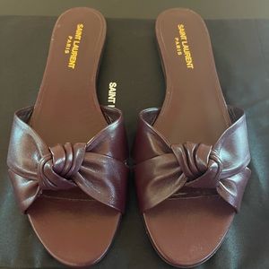 YSL Leather Bow Slides NEW!